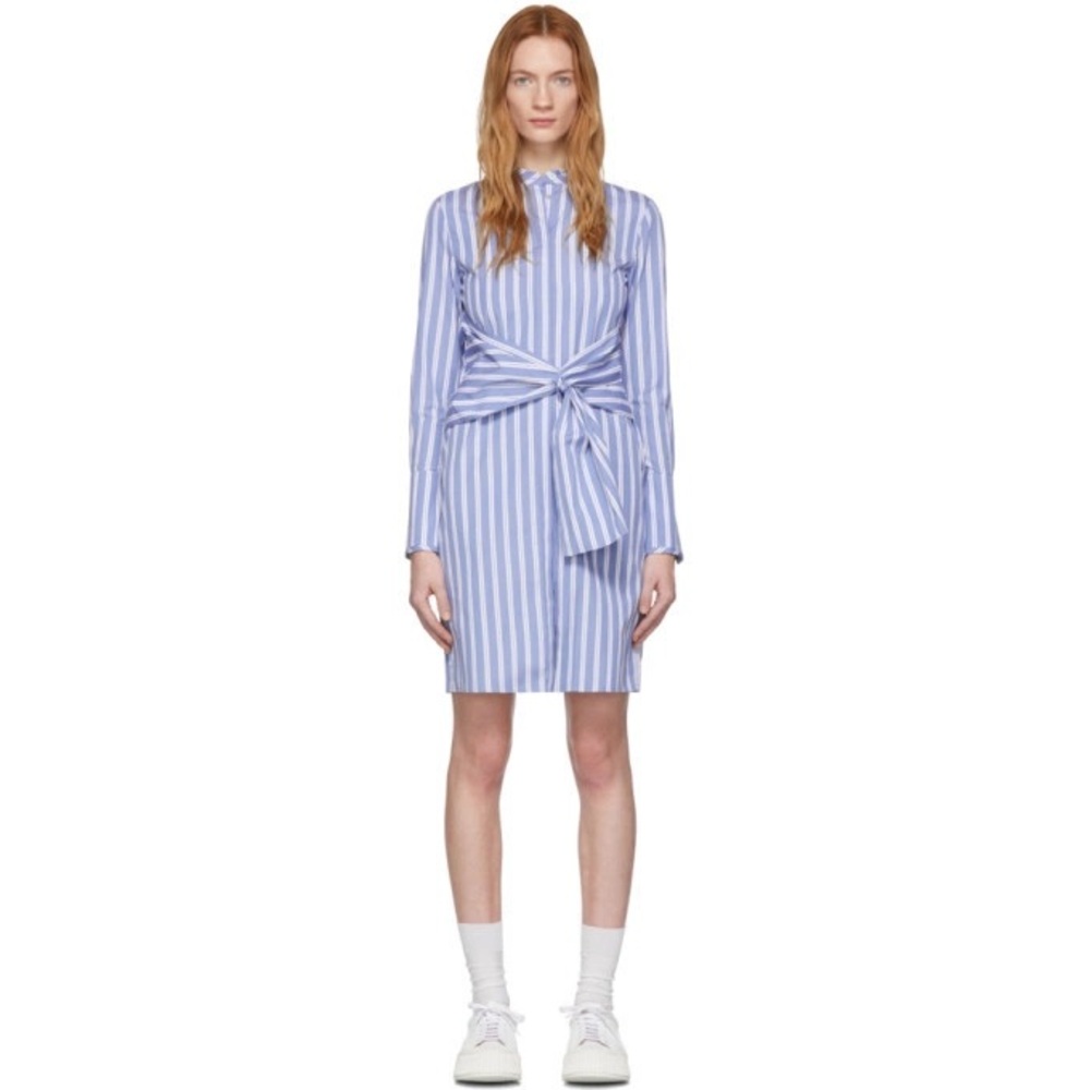 Victoria Beckham Striped Blue Dress
